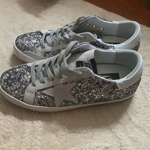 Star silver sparkly shoes